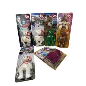 Beanie Baby Sealed Collection of 6-Maple (2), Glory, Erin, Britannia, Millennium